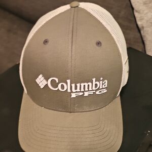 Columbia PFG Olive and White Mesh Cap
